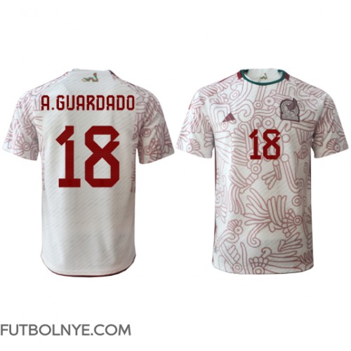 Camiseta México Andres Guardado #18 Visitante Equipación Mundial 2022 manga corta